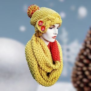 Handcrafted Infinity Scarf and Hat Set